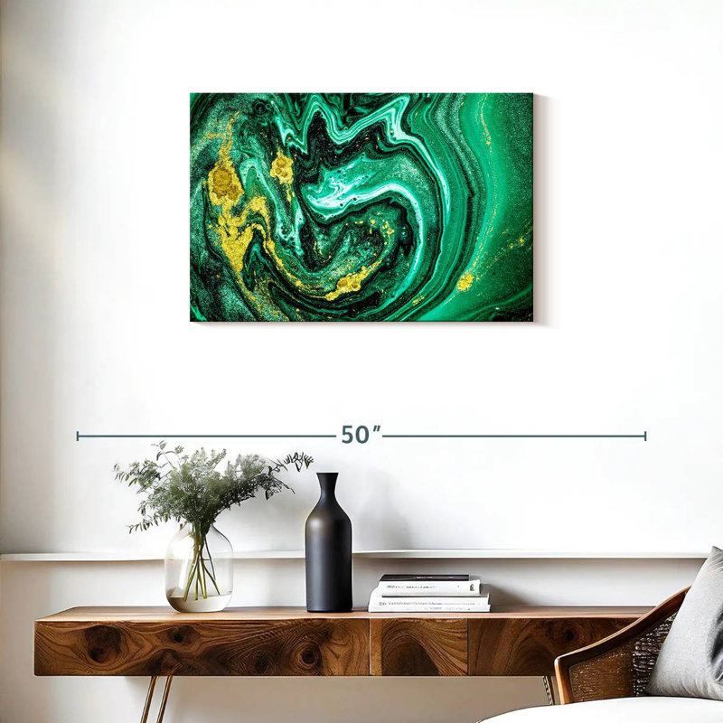 Avery Green Gold Abstract, 20" H x 30" W