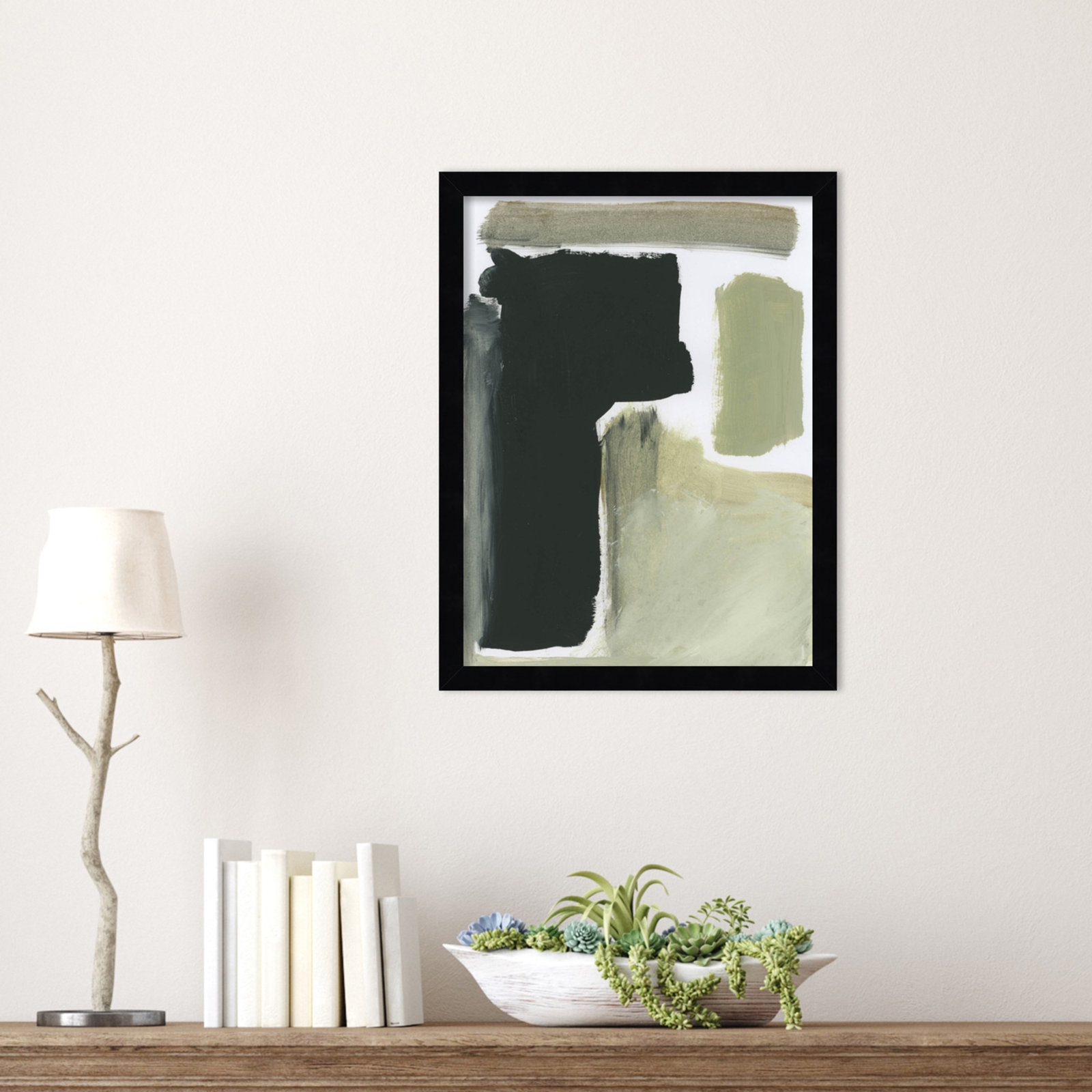Total by Dan Hobday Wood Framed Wall Art Print, Black, 17" H x 13" W