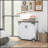 Modern Farmhouse Sideboard, Buffet Cabinet with Barn Style Door and Adjustable Shelf, Kitchen Storage Cabinet with Wood Legs
