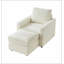 Chaise longue classique en velours côtelé, canapé confortable, fauteuil d'appoint rembourré avec repose-pieds pour le salon-1850711463