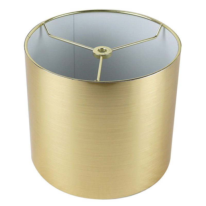 7'' H Plastic Drum Lamp Shade, Gold
