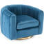 Fauteuil d'appoint pivotant, fauteuil demi-tonneau inclinable en velours-289250928