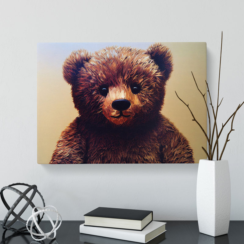 Enigmatic Teddy Bear - Wrapped Canvas, 35cm H x 50cm W x 3cm D