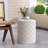 Stylish Lightweight Concrete End Table - Nautical Rope Accent 18.58" Height No Assembly Needed Modern Patio Side Diamond Decoration 15.36" Square Instant Enjoyment