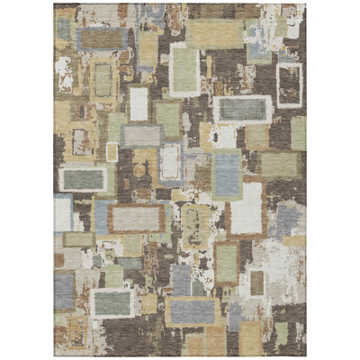 Machine Washable Indoor/Outdoor Boruta ACN2246 Geometric Rug