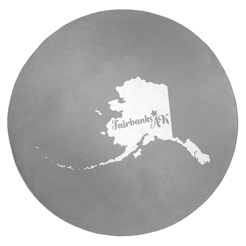 Tapis en poly-chenille fairbanks alaska, Rond 5 pi