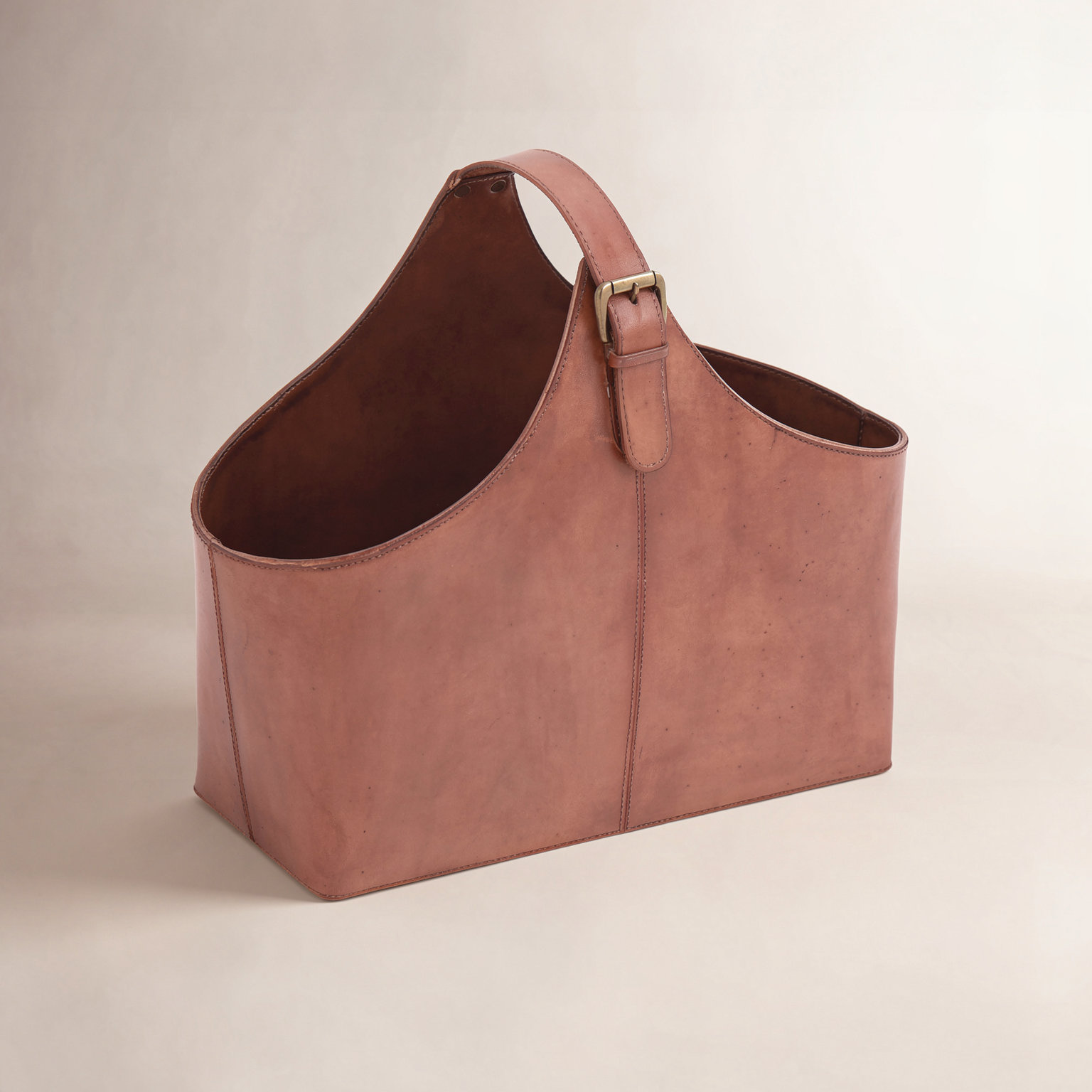 Alline Magazine Rack, Reddish Brown