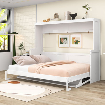 Lit escamotable mural avec tablettes