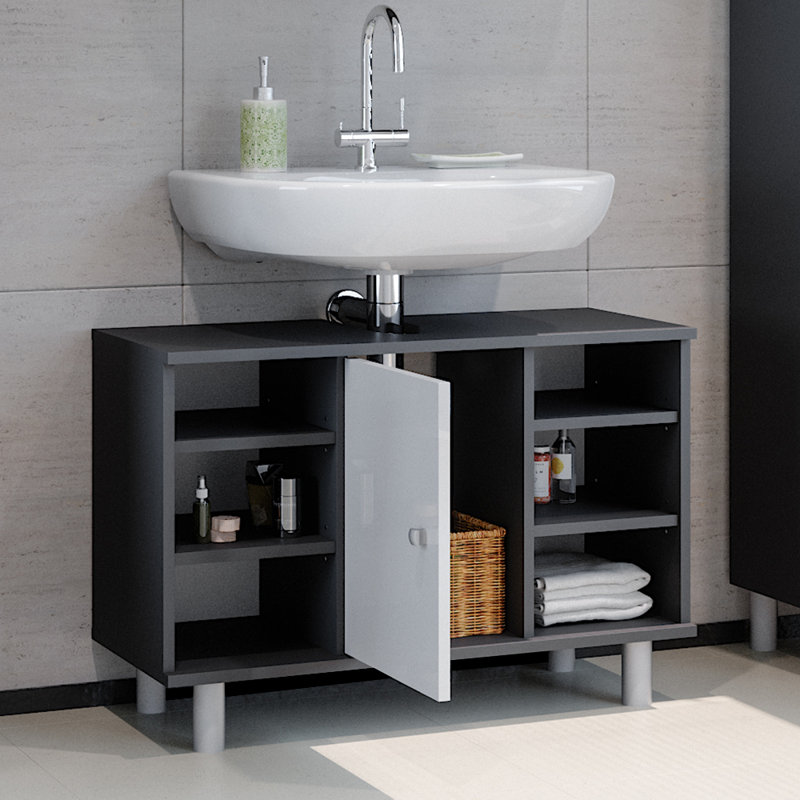 Bodan 800mm Free-Standing Single Vanity Base, Black