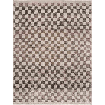 Jasha Checkered Charcoal / Cream / Dark Gray Area Rug