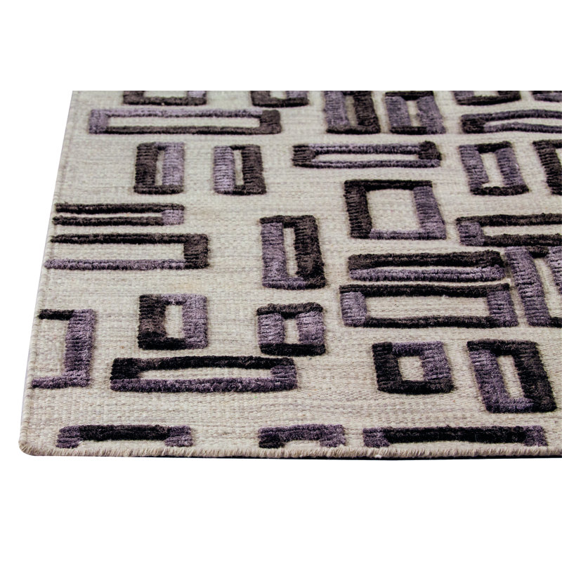 Tapis brun tissé à la main Phindile, 5 pi x 8 pi