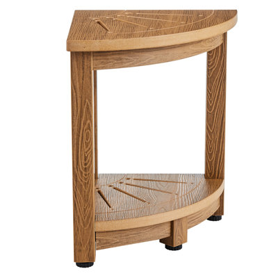 Banc de douche d'angle résistant à l'eau avec tablette de rangement - Tabouret en faux teck de grain de bois en polystyrène, capacité de 350 lb