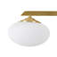 Mid-Century Symmetrical 6-Light Brass Ellipse Glass Sputnik Semi-Flush Mount