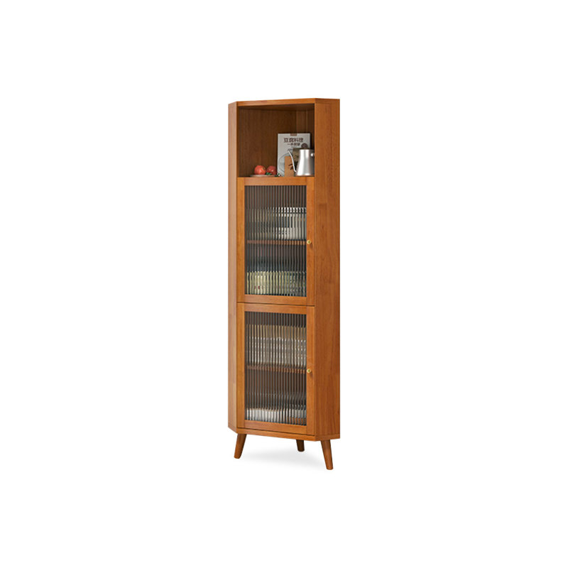 Cherry wood color Solid Corner cabinet