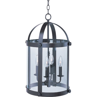 Luminaire suspendu cylindrique 4 lumières lanterne Mosqueda