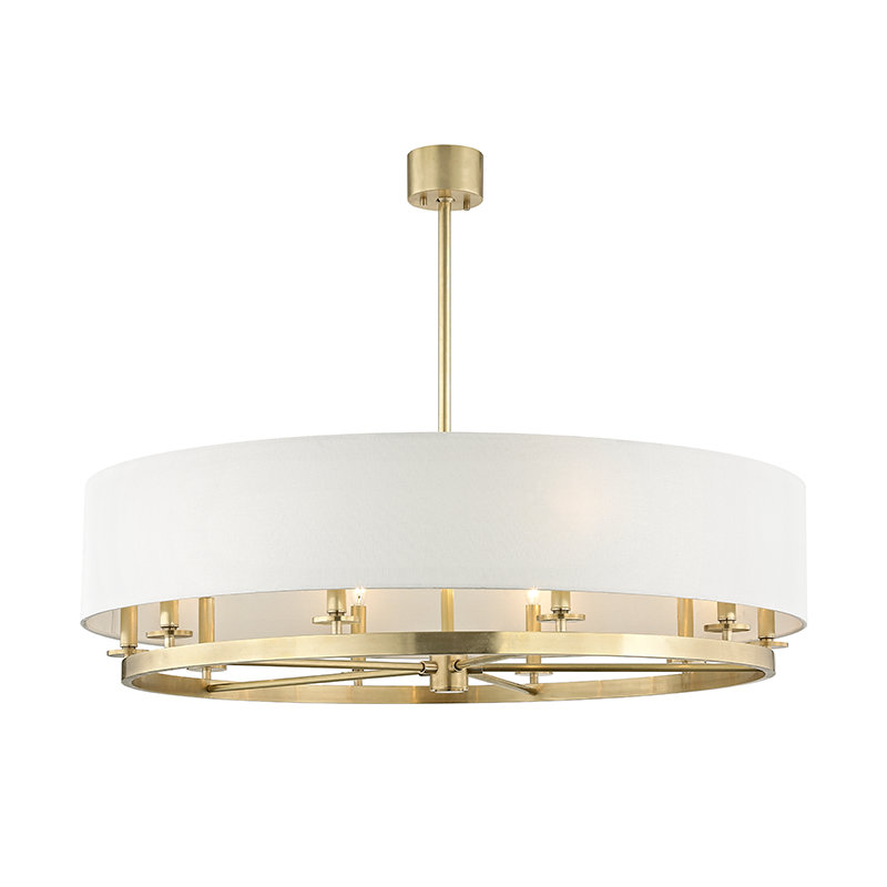 Durham 10 - Light Steel Drum Chandelier, Aged Brass