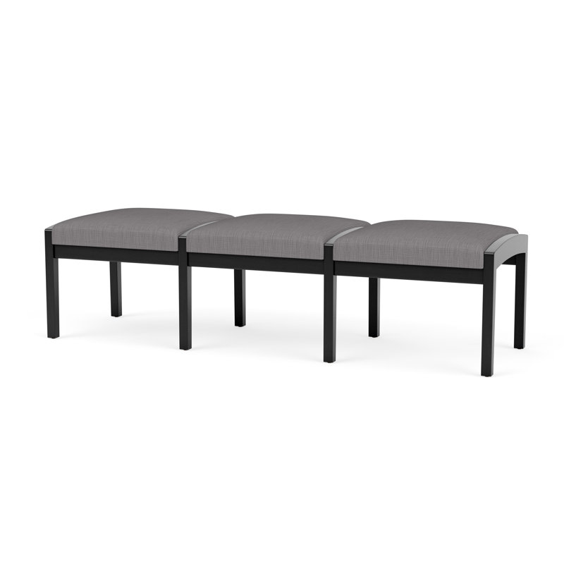 Banc en bois 3 places Lenox, Noir, noir, noir, noir, Acier Plot Line