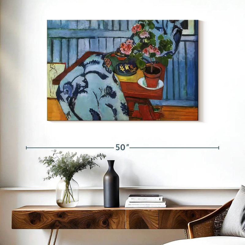 Harnek Nature morte aux géraniums, H 26 po x l 39 po