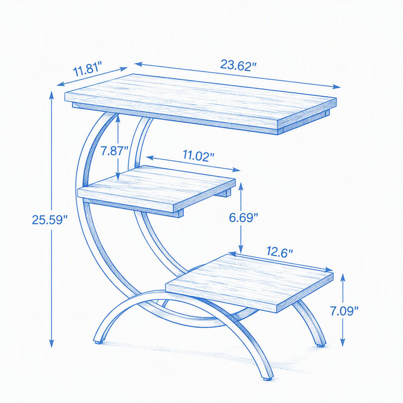Top End Table, Dark Brown