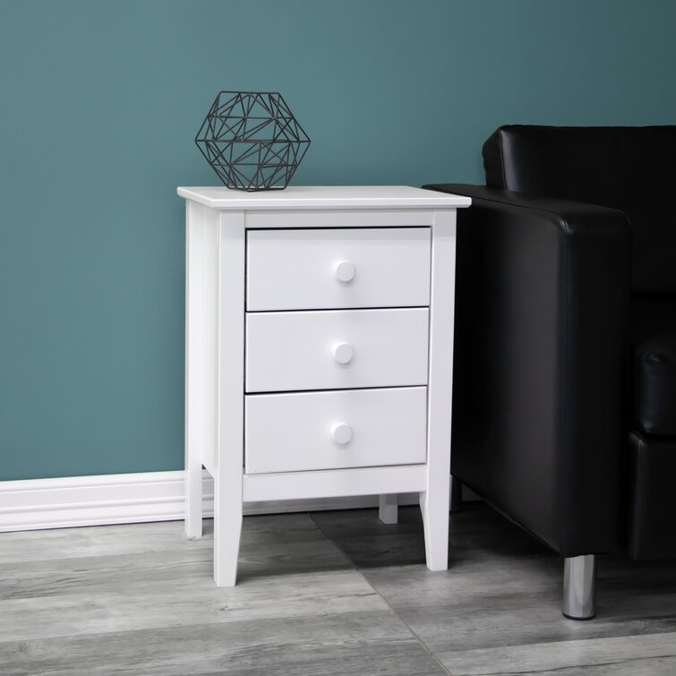 Sequence 3 - Drawer Solid Wood Nightstand in White