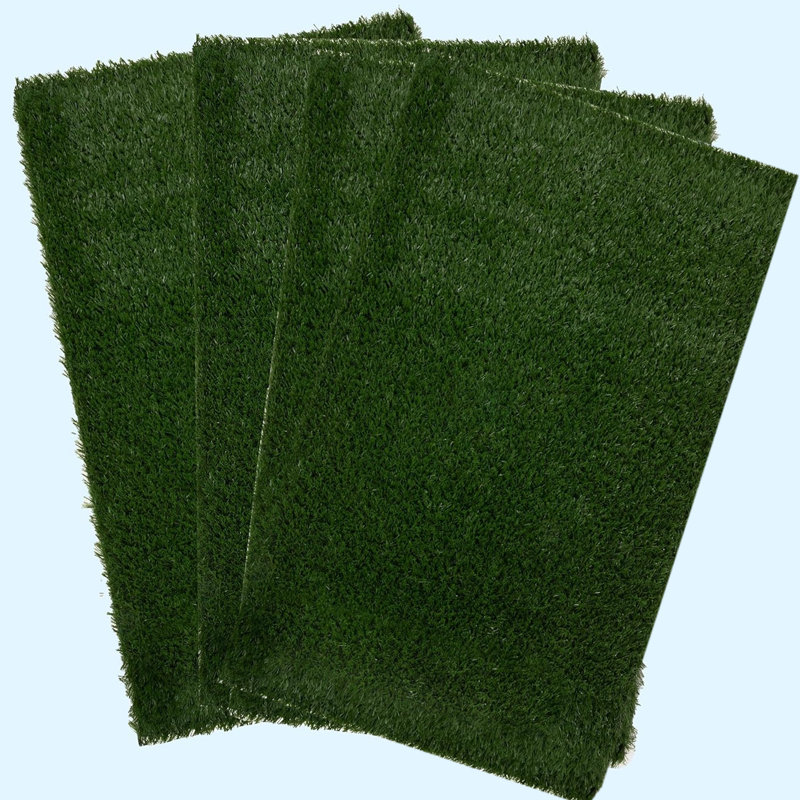 ENSEMBLE DE 2 Paillassons en gazon artificiel pour l'intérieur et l'extérieur, Vert Amy