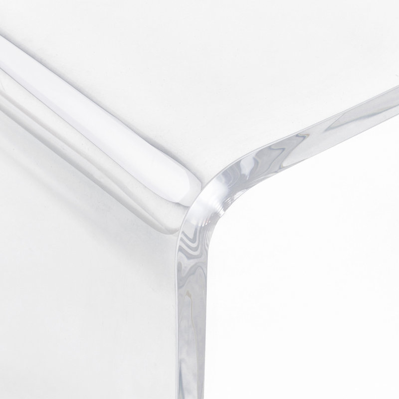 Table basse 32 "en acrylique à cascade de 15 mm d'épaisseur, H 16 po x L 32 po x l 16 po