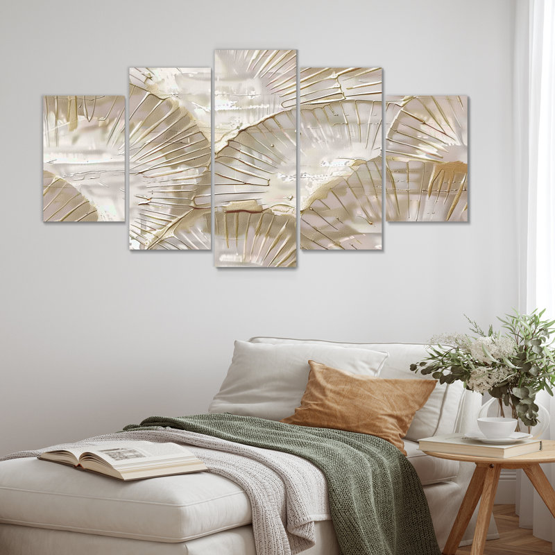 Ensemble d'art mural sur toile blanc et beige