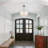 5 - Light Dimmable Fabric Drum Chandelier With Crystal Accent-1401581484