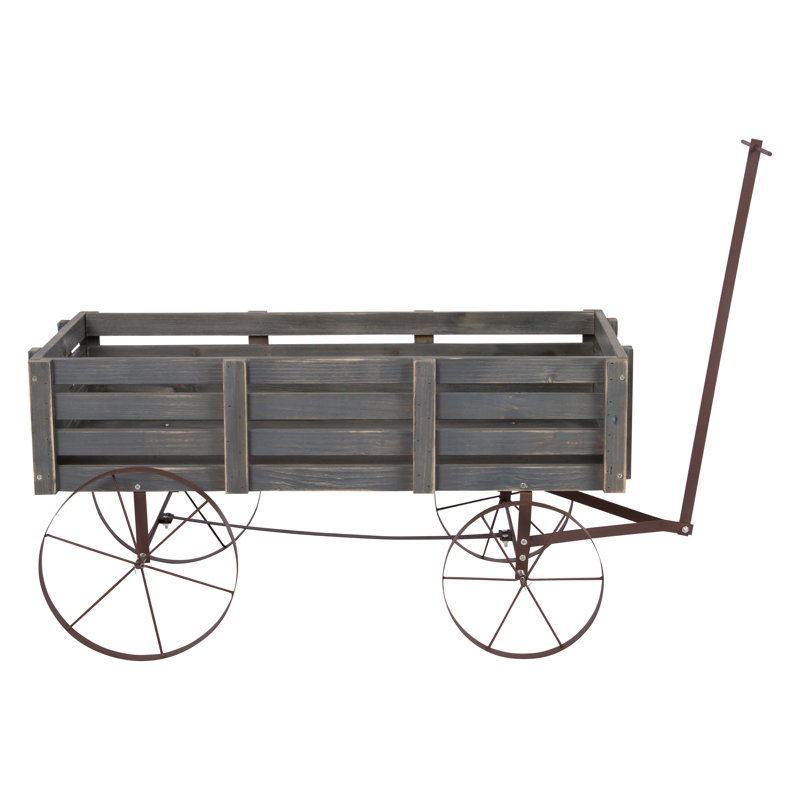 Penny Wood Wagon Garden Planter, Gray