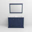 Meuble-lavabo double l 48 po x P 22 po, comptoir en marbre de Carrare et miroir de 46 po-934132868