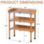 Table de rempotage en bois massif à trois couches 30X14.535.5 avec plateau en métal, banc de travail extérieur pour le garage et le bricolage, crochets intégrés, pieds réglables, fonctionnalité, 30,5L, 14,6W, 35,5H