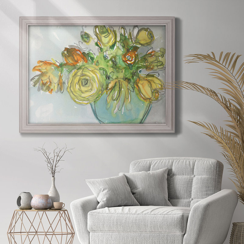 Accent floral printanier I, H 21 po x l 25 po x P 2,5 po, Papier encadré brun