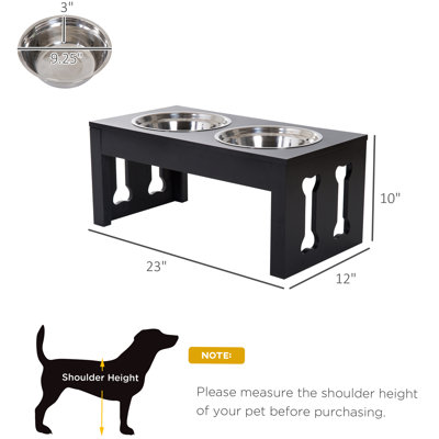 Station de ravitaillement surélevée moderne en bois pour chien Pawhut