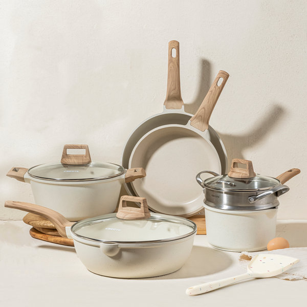 Carote Nonstick Cookware Set 8 Piece Induction Pots & Pans Garden