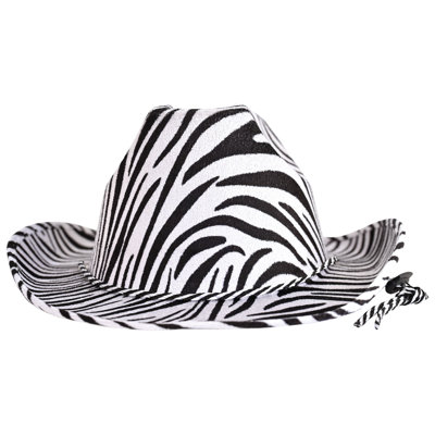 Chapeau de cowboy à imprimé zébré - paquet de 6