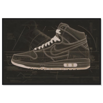 Blueprint Sneaker Art Canvas Print by Notoriart