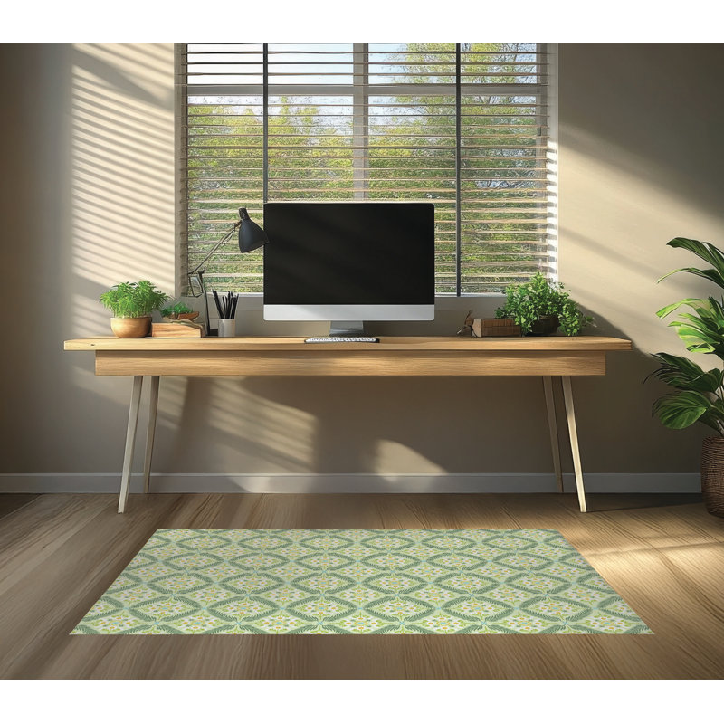 Tapis de chaise de bureau Eden, L 5 pi x L 3 pi, Limette