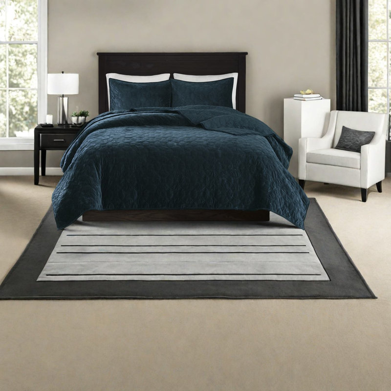 Ensemble de literie confortable en velours, polyester et coton, design moderne pour la maison