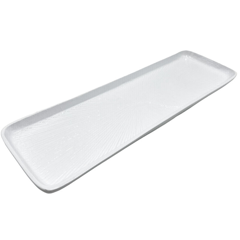 Nellir Tray, White, 1" H x 17.5" W x 5.5" D