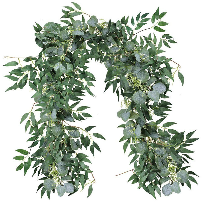 Guirlande Eucalyptus et brindilles artificielles, H 10,31 po x P 3,82 po x L 12,05 po