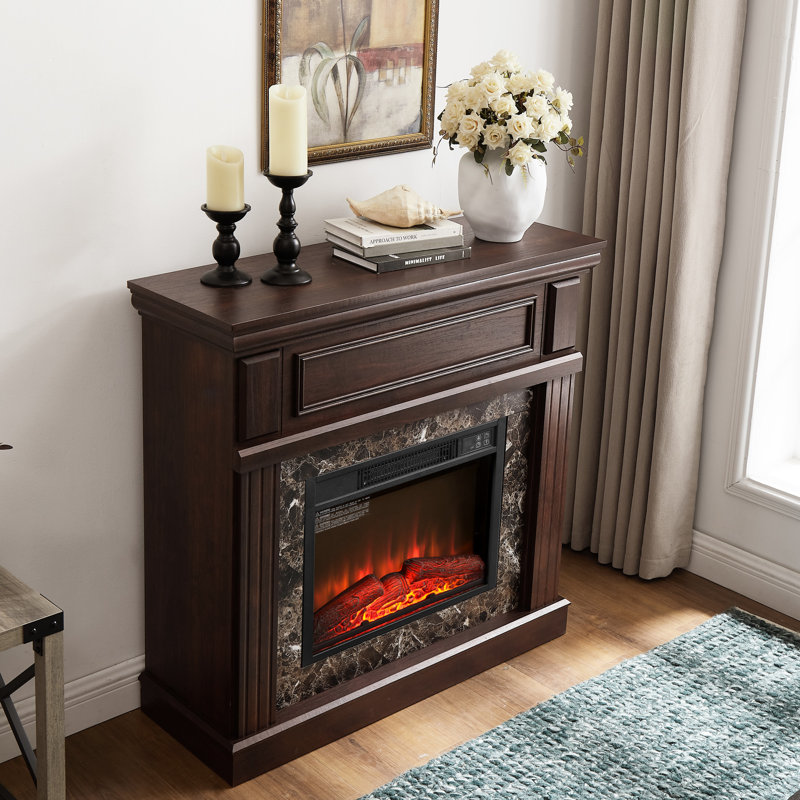 Foyer avec insert électrique de 23 po, flamme réglable, cerisier télécommandé, l 40,69 po x P 14 po x H 40 po, 1400 W, 62 62 températures, minuterie de 30 minutes et 6 heures, 3 niveaux de flamme, finition lisse, design 3D, classique