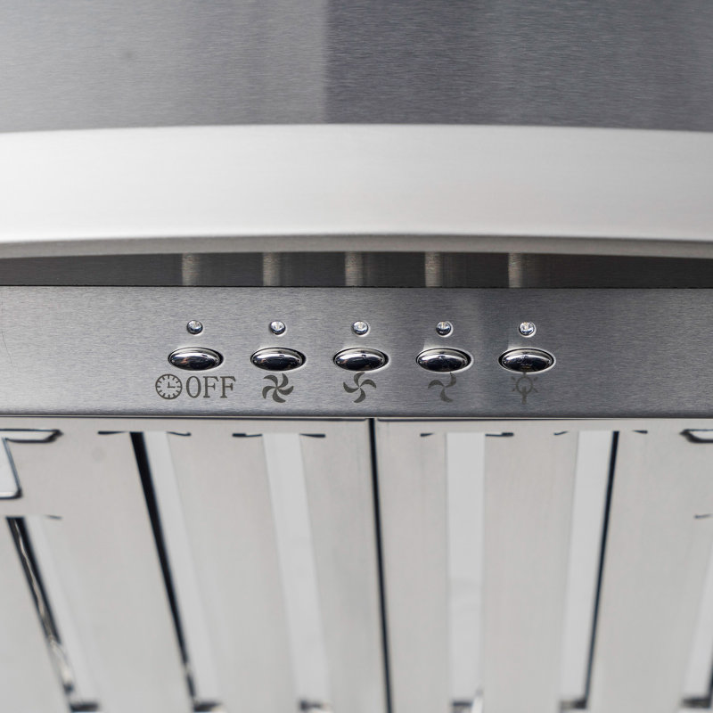 30-Inch Stainless Steel Convertible Wall Mount Range Hood with LED Lights
