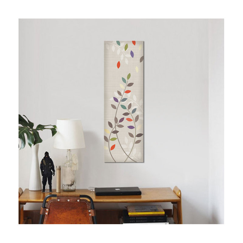 «Leaflets II», impression sur toile tendue, H 36 po x l 12 po x P 1,5 po, Cadre noir