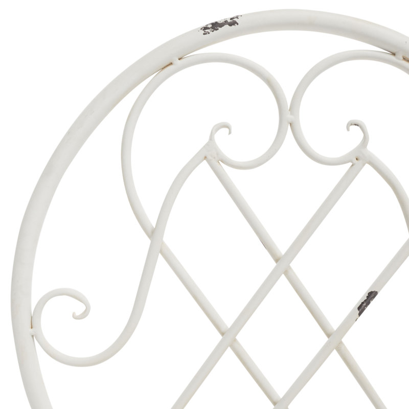 Craciuna 2 - Person Metal Patio Dining Set with Round Table, Antique White