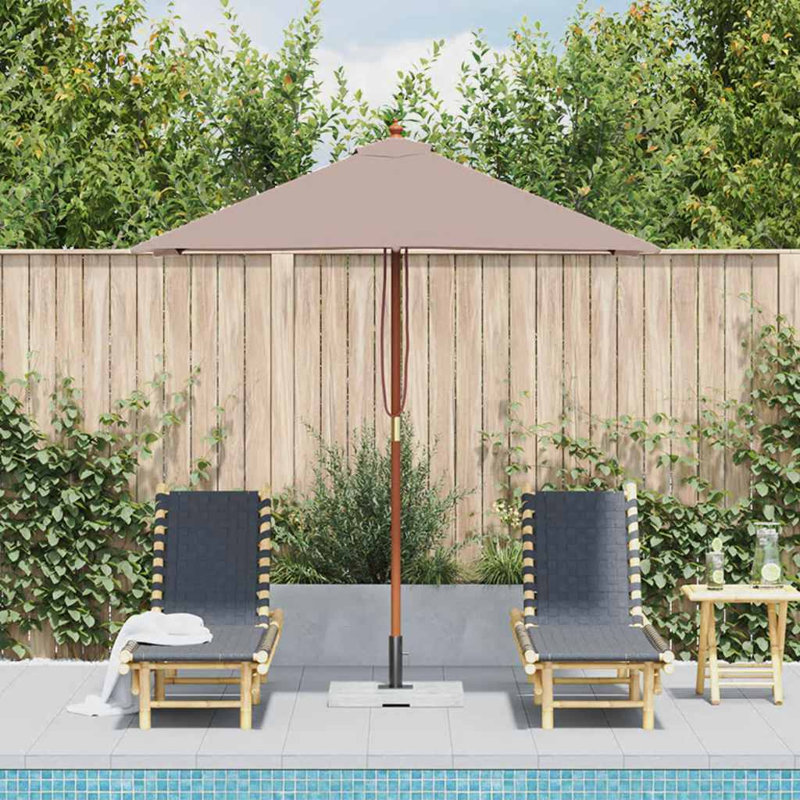 Parasol de patio avec poteau en bois vidaXL 59,1 x 78,7 po taupe, Taupe