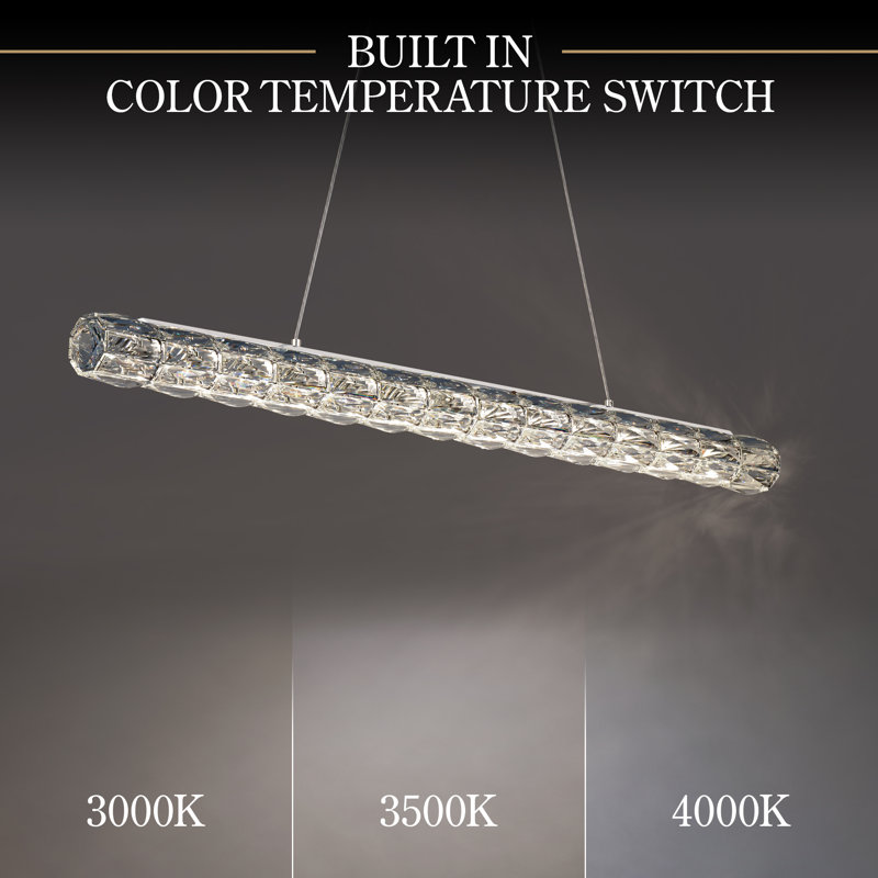 Verve LED 1 Light Crystal Linear Pendant