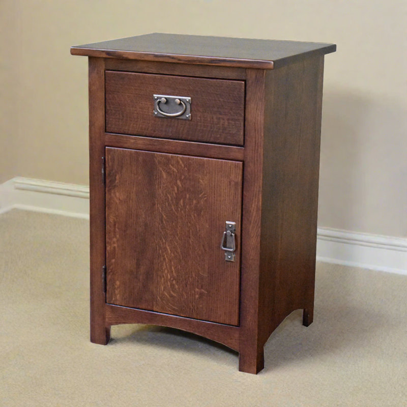 Mission Quarter Sawn Oak 1 Door, 1 Drawer Nightstand - Walnut (AW), Walnut