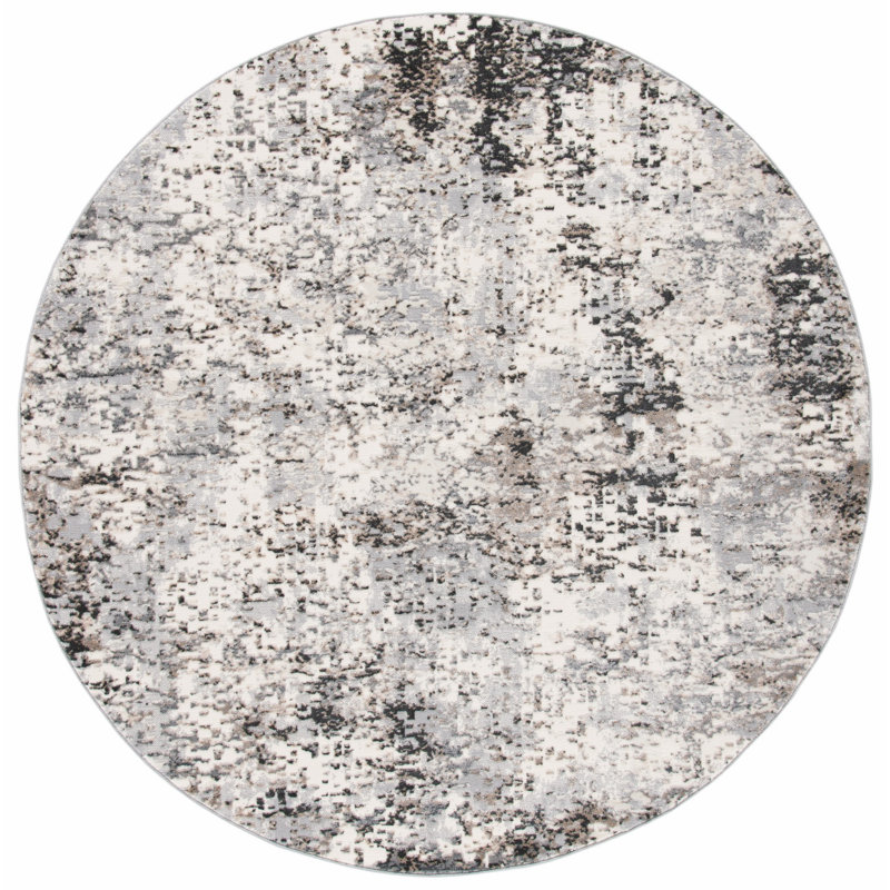 Lagoon Performance Abstract Rug, Round 6'7"