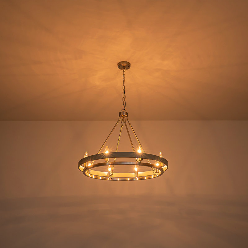 Lustre en nickel satiné à 8 lumières Pershing