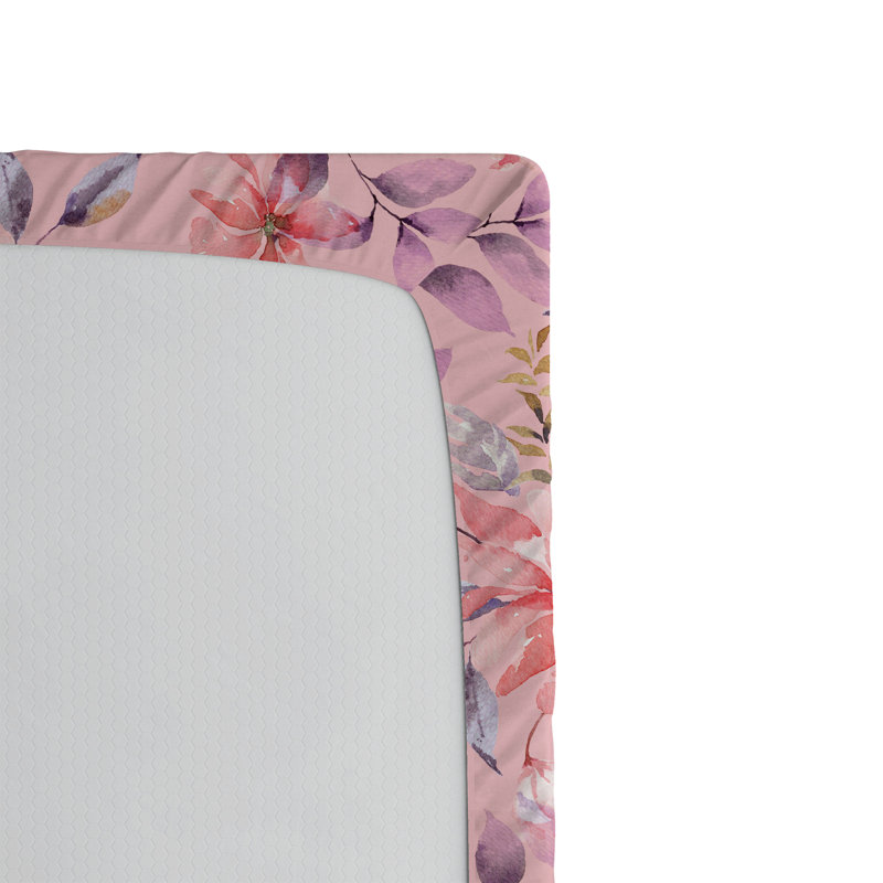 Drap-housse floral Ambesonne, Rose, mauve, terre de sienne brûlée / floral, Drap-housse de taille double